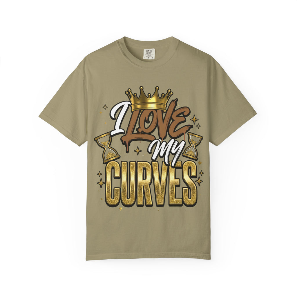 I Love My Curves Crown Graphic Tee – Bold Confidence Statement Shirt