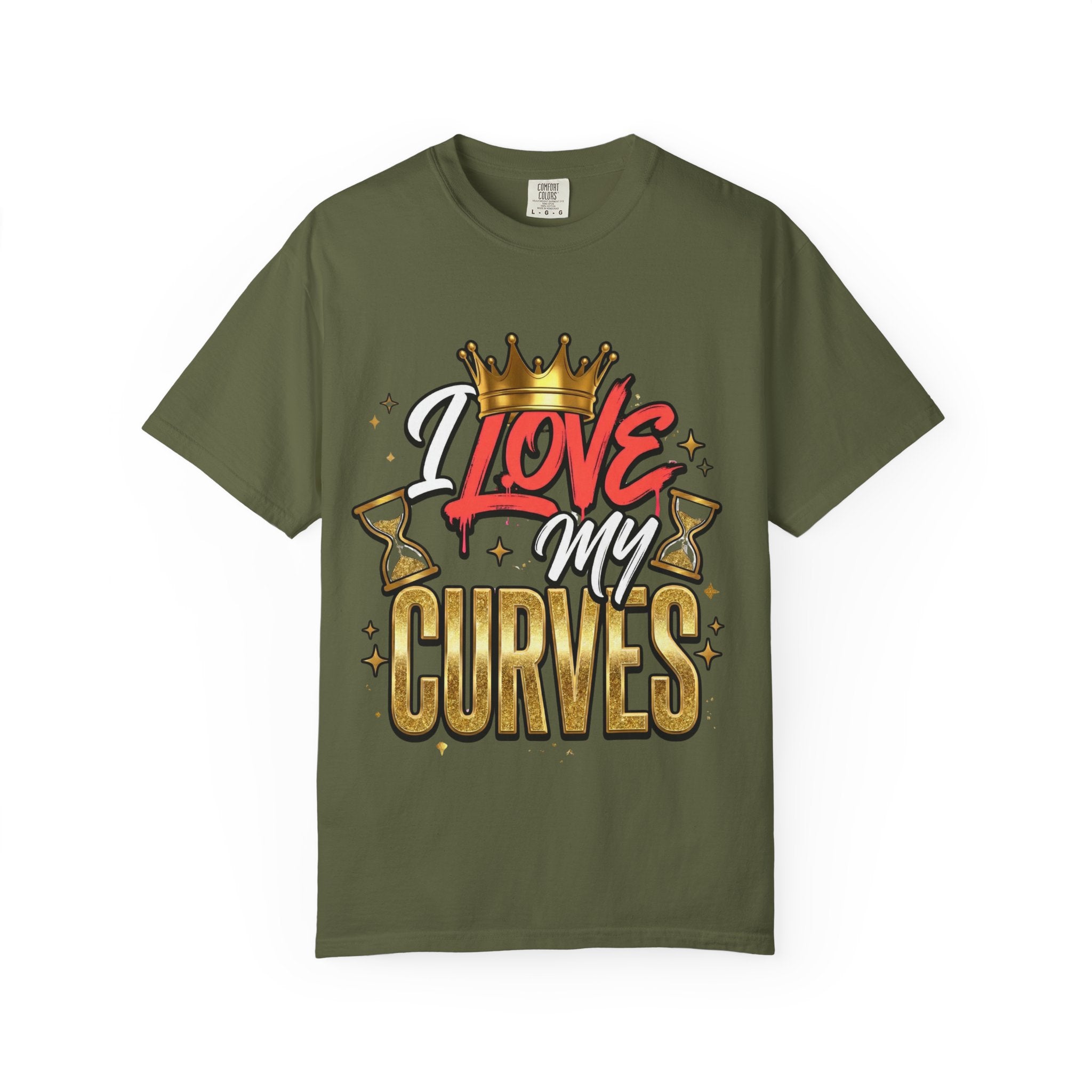 I Love My Curves Crown Graphic Tee – Bold Confidence Statement Shirt