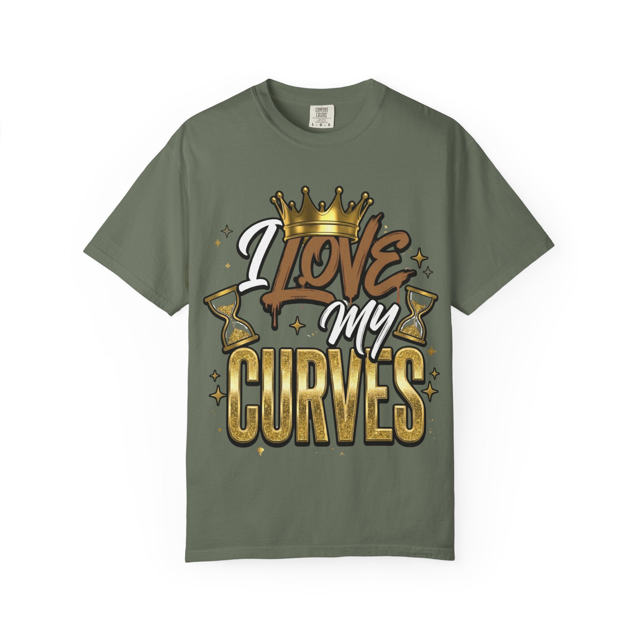 I Love My Curves Crown Graphic Tee – Bold Confidence Statement Shirt