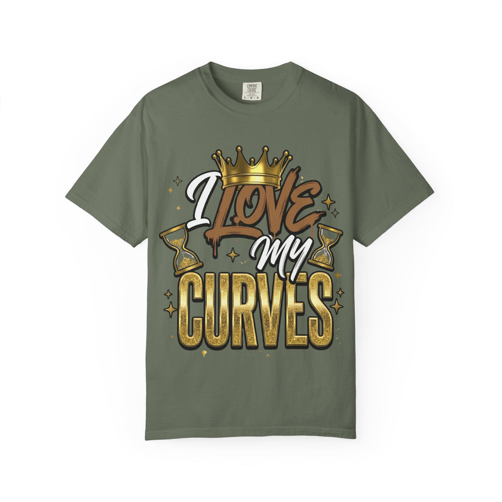 I Love My Curves Crown Graphic Tee – Bold Confidence Statement Shirt