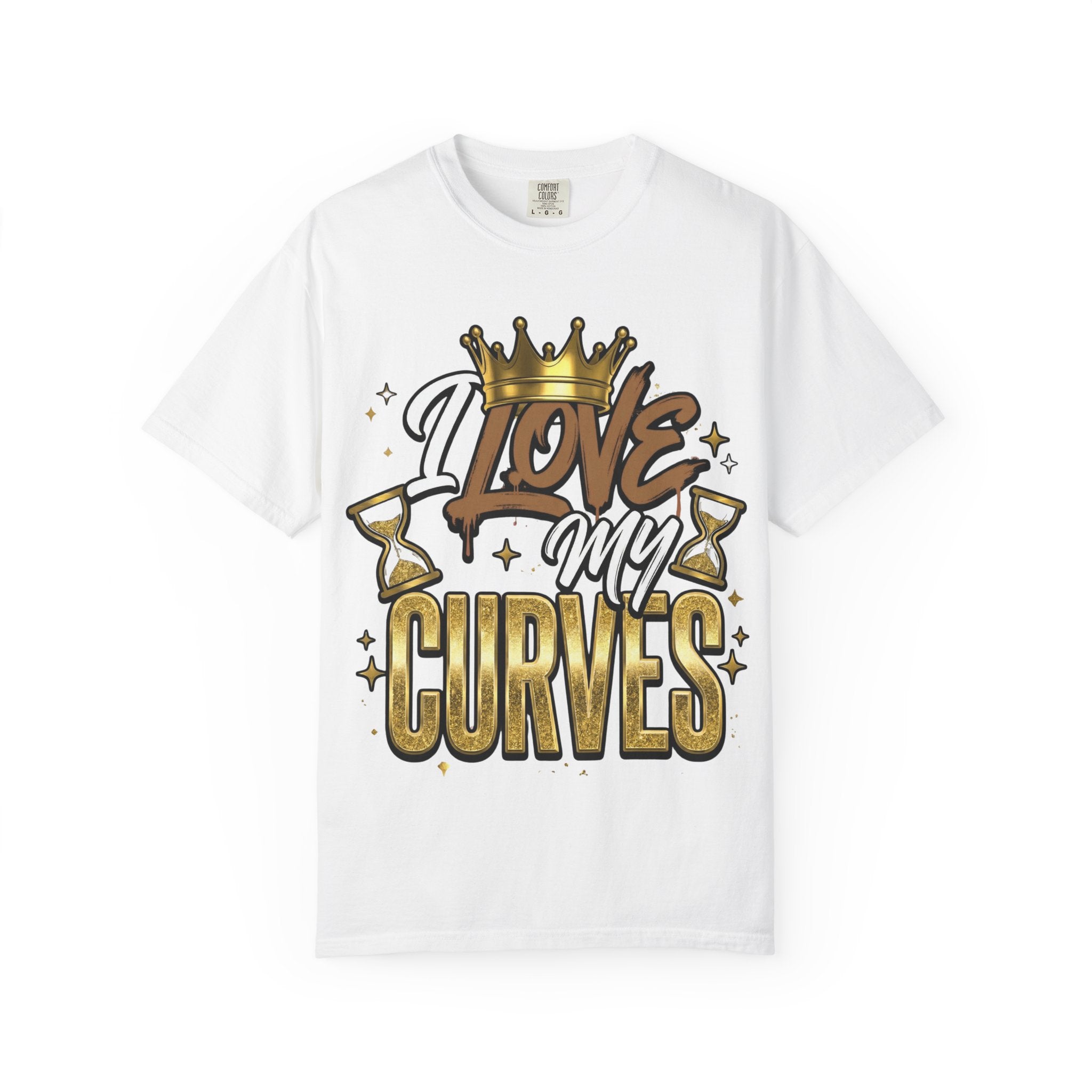 I Love My Curves Crown Graphic Tee – Bold Confidence Statement Shirt