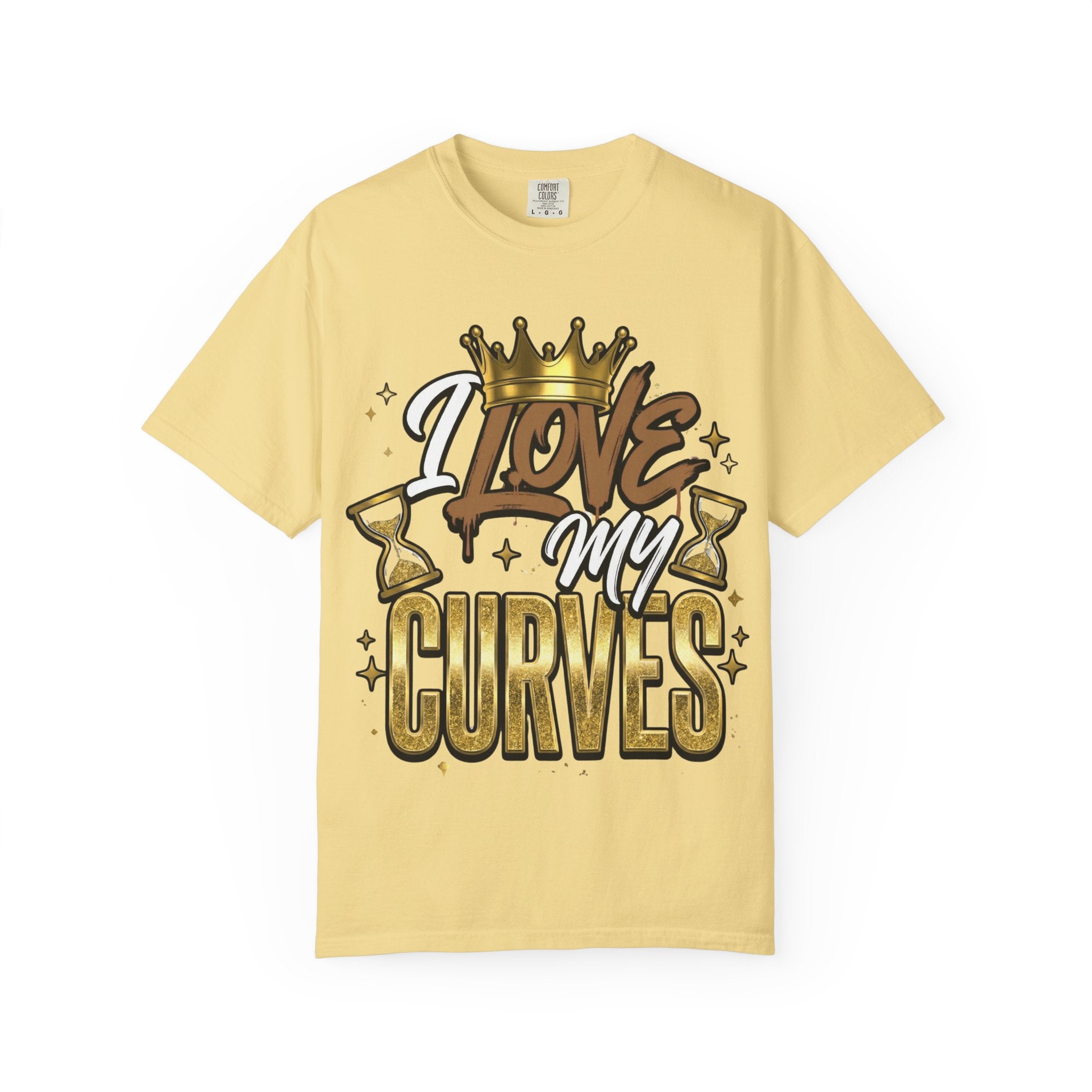 I Love My Curves Crown Graphic Tee – Bold Confidence Statement Shirt